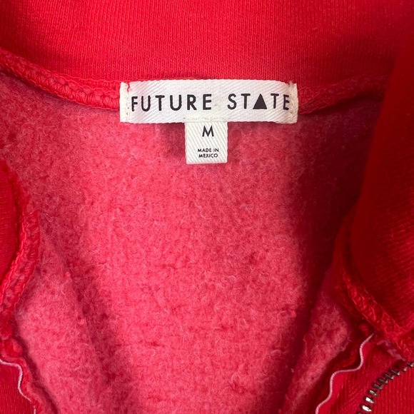 Urban Outfitters Future State Skull Flame Sweatshirt Women Medium 1/4 Zip Fleece - Picture 10 of 11